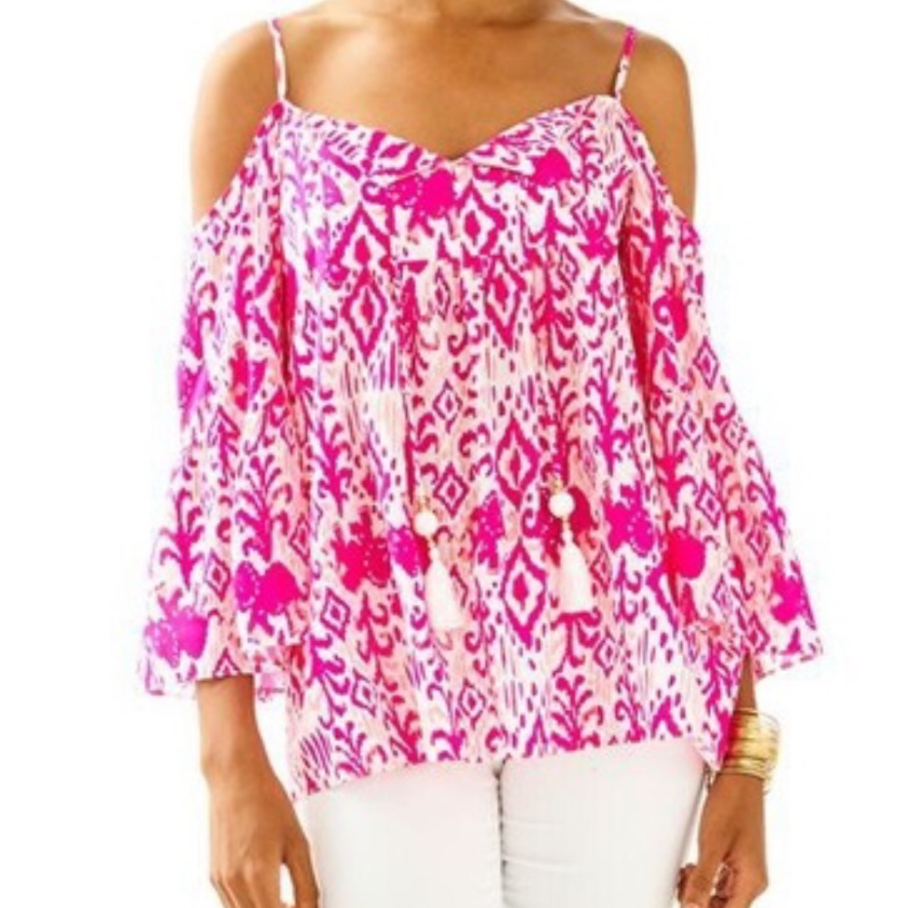 Lilly Pulitzer Alanna Top, Magenta Tons of Fun